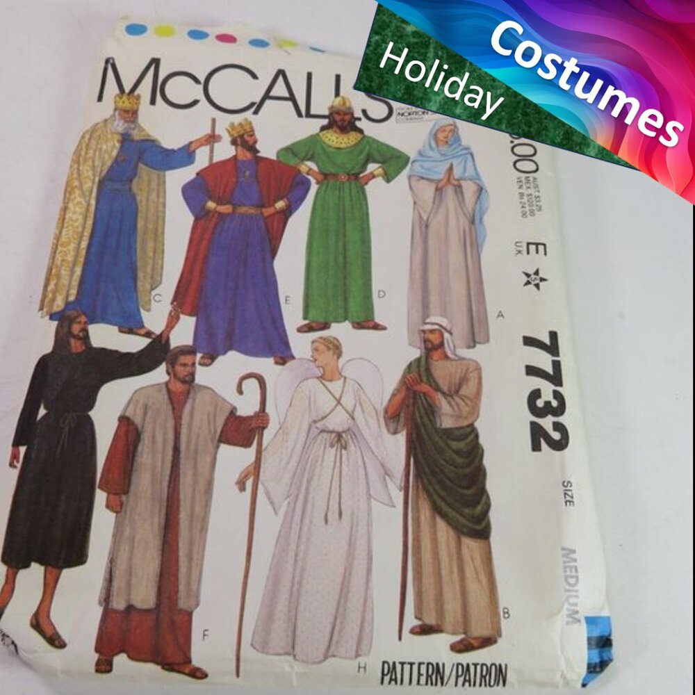McCalls 7732 Sewing Pattern MED 36 - 38 Nativity Costumes